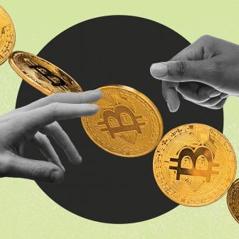 Illustration of bitcoins